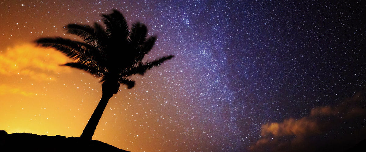 The sky illuminated with stars of over Madeira
